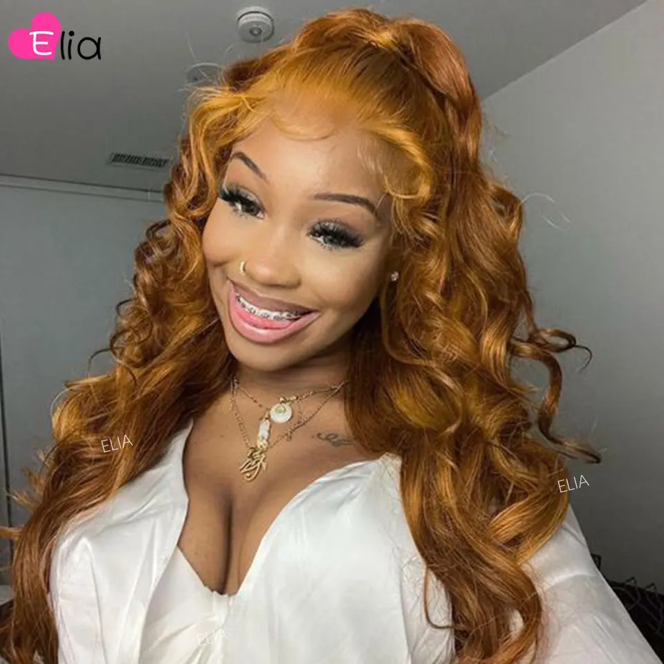 Ginger Lace Frontal Human Hair Wig Body Wave Lace Front Wig for Women Transparent Lace Wigs with Baby Hair Best Lace Wig