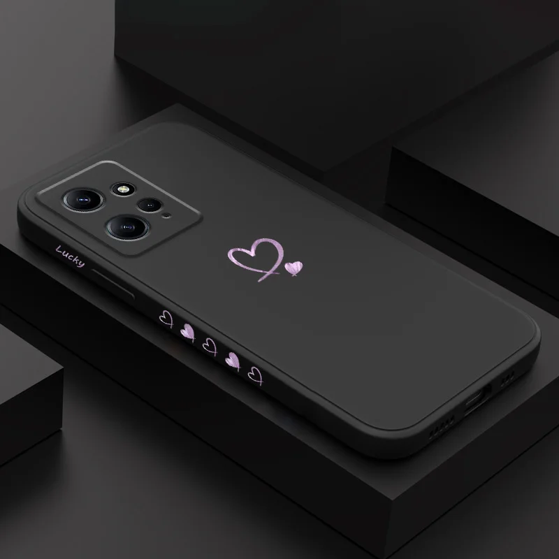 

Purple Heart Phone Case For Xiaomi Redmi Note 12 11 11S 10 10T 10S 9 9S 8 7 Pro Plus 4G 5G Liquid Silicone Cover