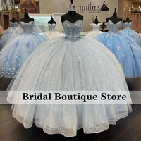 sparkly princess sweet 16 ball gown quinceanera dress 2022 beads appliques sweetheart birthday party vestidos de 15 a%c3%b1os lace up