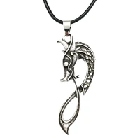 norse viking dragon ouroboros pendant gothic accessories goth necklace amulet talisman scandinavian jewelry