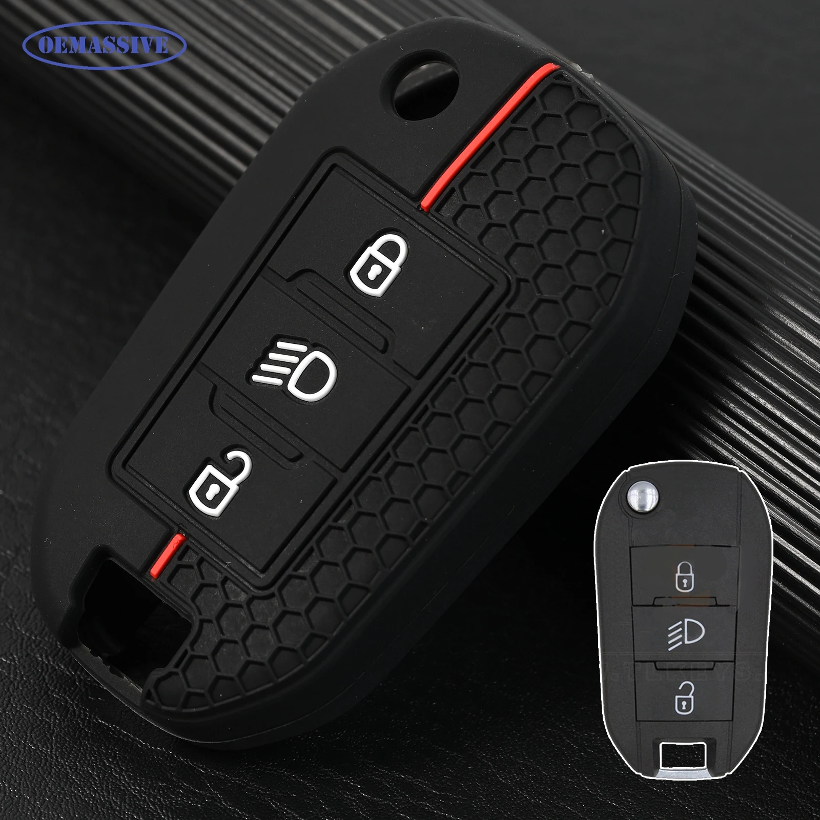 

Силиконовый автомобильный брелок с дистанционным управлением, чехол-держатель с 3 кнопками для Peugeot 208 301 308 508 5008 3008 Citroen 2010 2021 2023