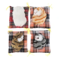 car ornaments cute simulation sleeping cats home dashboard decoration lovely plush kittens doll toy auto interior accessories