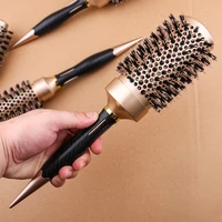 golden heat conduction air bristles ceramic roll comb cylinder curly hair rolling comb styling professional hairdressing comb