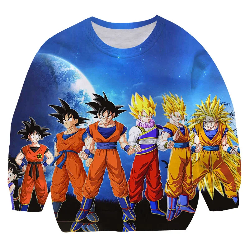 

New Arrival Cartoon Dragon-Ball Z Sweatshirt Teen Boy Girl Long Sleeve Pullover Harajuku Streetwear Children Sweatshirt Clothes