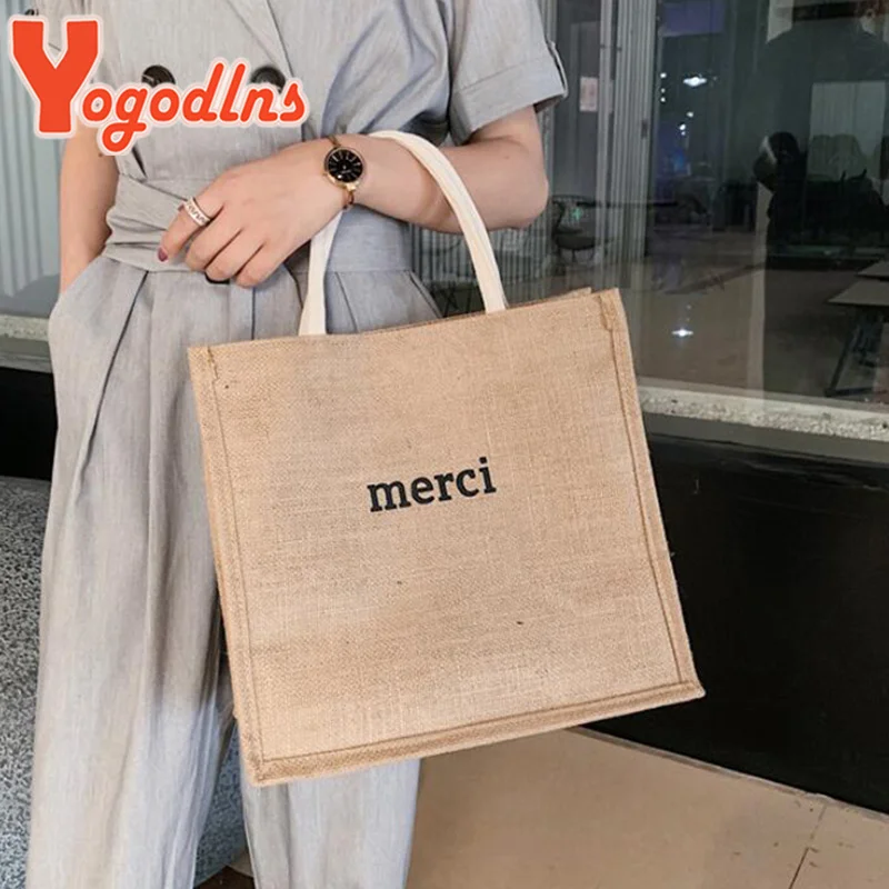 

High Quality Women Linen Luxury Large Capacity Female Casual Shoulder Bag Lady Daily Beach Shopping Bag