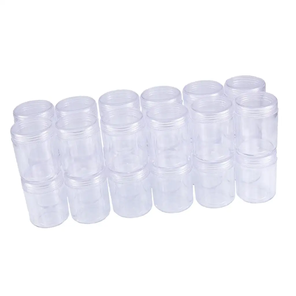 

24 Pieces Clear Plastic Cosmetic Makeup Organizer Storage Box Jewelry Beads