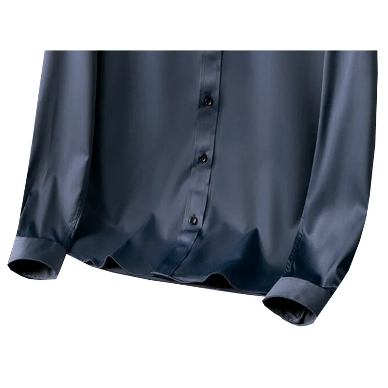 Атласная триацетатная мужская рубашка с длинными рукавами на весну и лето