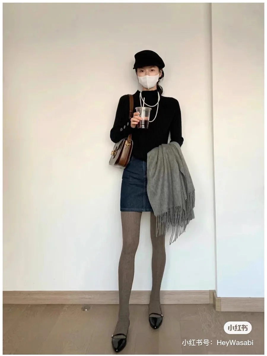 Весенне-осенние женские винтажные вязаные леггинсы в японском стиле Mori Girls со