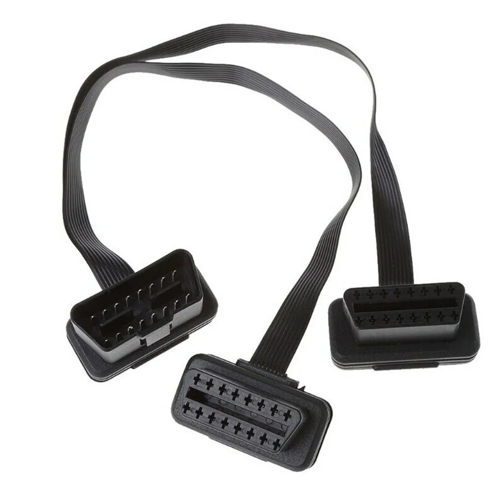 

Signal Splitter Extension Cable 1 Pc 16 Pin 30cm OBD2 Male To Double Female Compatible 16-pin Socket Car Accessories