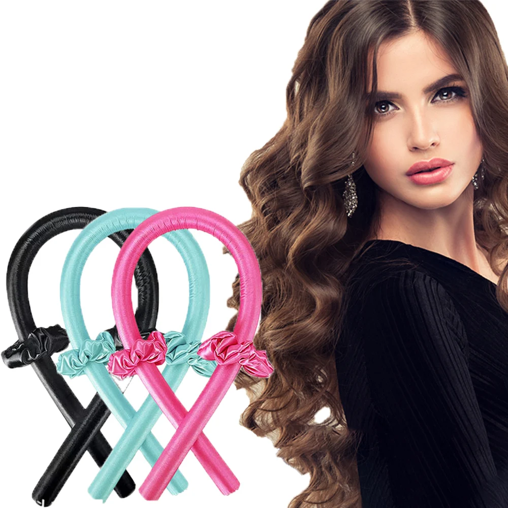 

Simple Heatless Curling Rod Headband No Heat Silk Curls Ribbon Hair Rollers Soft Headband Lazy Hair Curlers Hair Styling Tools