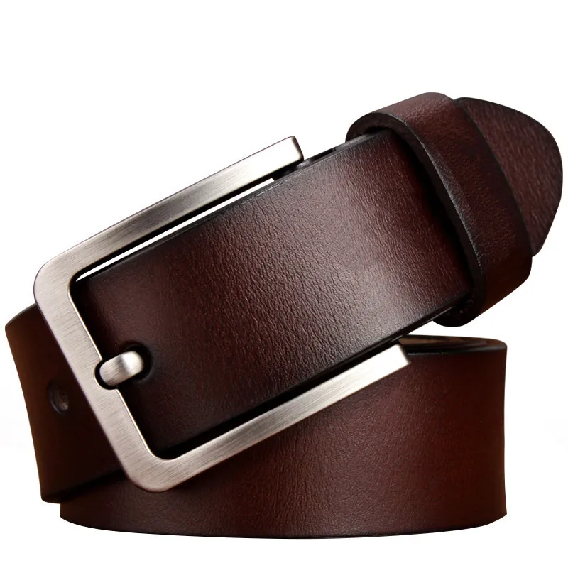 3.8CM Wide Men's Belt 100% Genuine Leather Belts for Men Fashion   Business High Quality Cowhide Waistband Male Belt Man