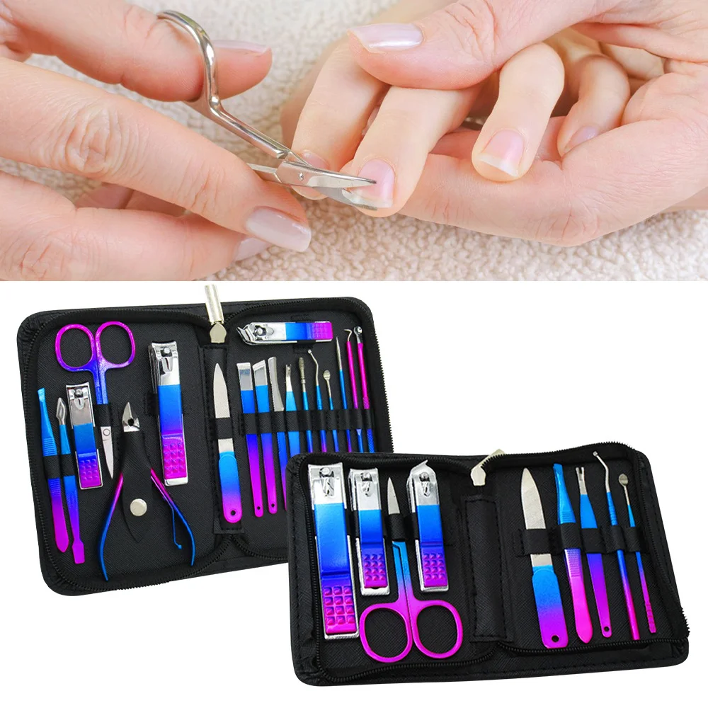 

9/18pcs Nail Clippers Manicure Set Art Stainless Steel Pedicure Nail Tool Utility Tools Cutters Nipper Nail Kit Professional Set