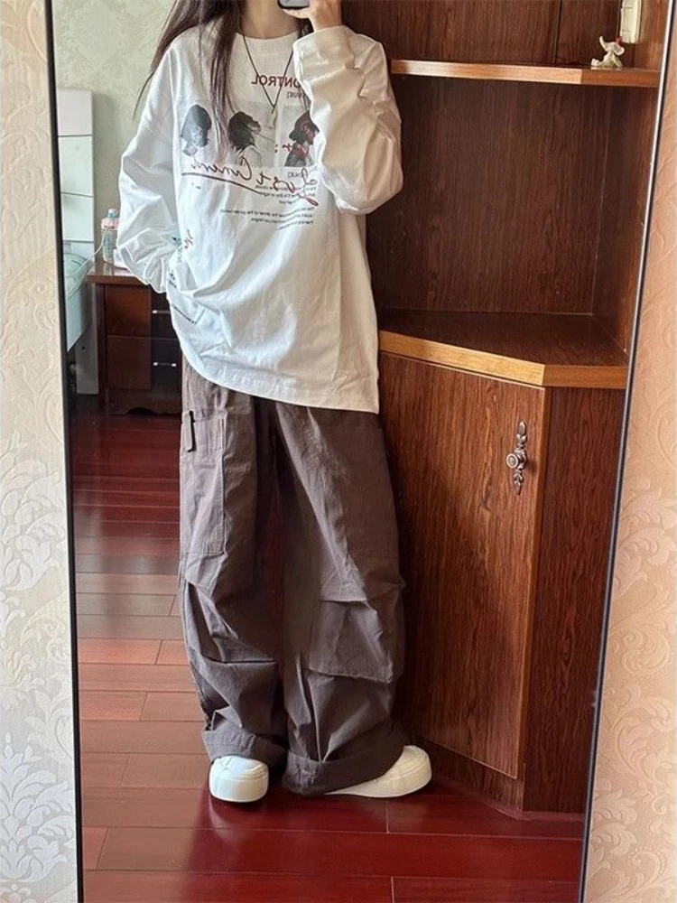 HOUZHOU винтажные графические женские белые футболки повседневные большие Топы с