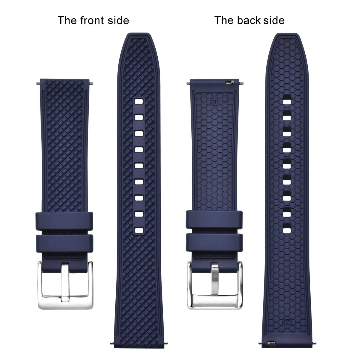 BISONSTRAP Fluororubber Watch Band 18mm 20mm 22mm for Men Women Rubber Replacement Strap Black Blue Brown Red Yellow Orange