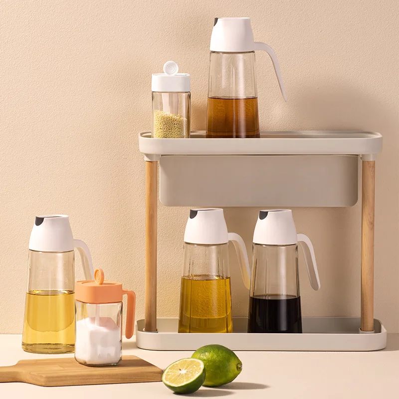 

Automatic Opening and Closing Oil Bottle PP Leakproof Large Tank Kitchen Supplies Seasoning Soy 640ml Sauce Vinegar Bottle