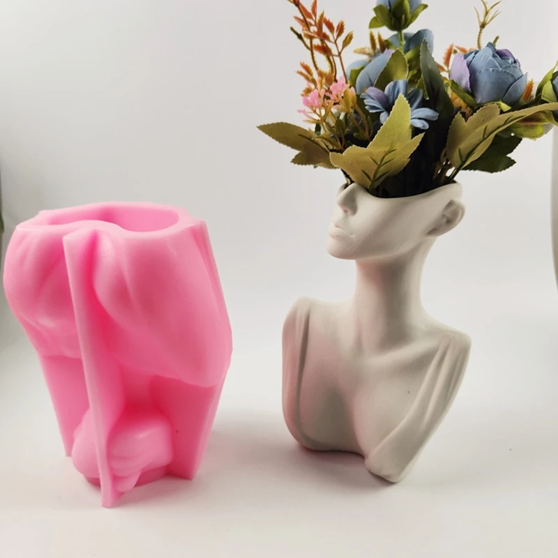 

Creative Human Body Mold Abstract Plant Pot Silicone Mold Flower Pot Mould for Resin Casting Home Decoration Craft