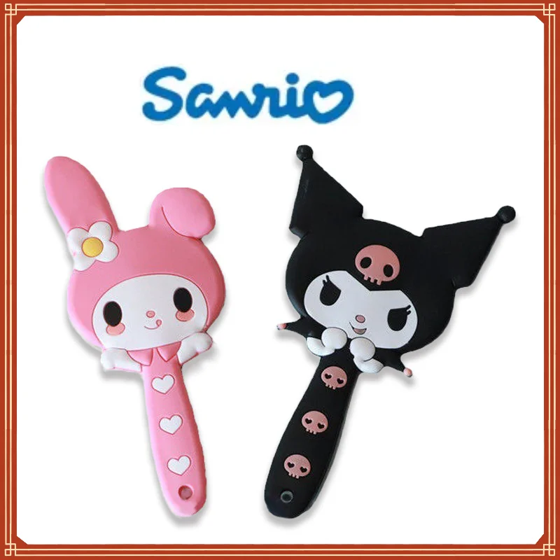 

Ручное зеркало Kawaii Sanrio Kuromi MyMelody, симпатичное удобное портативное зеркало для макияжа, ручное маленькое зеркало, подарок девушке на день рождения