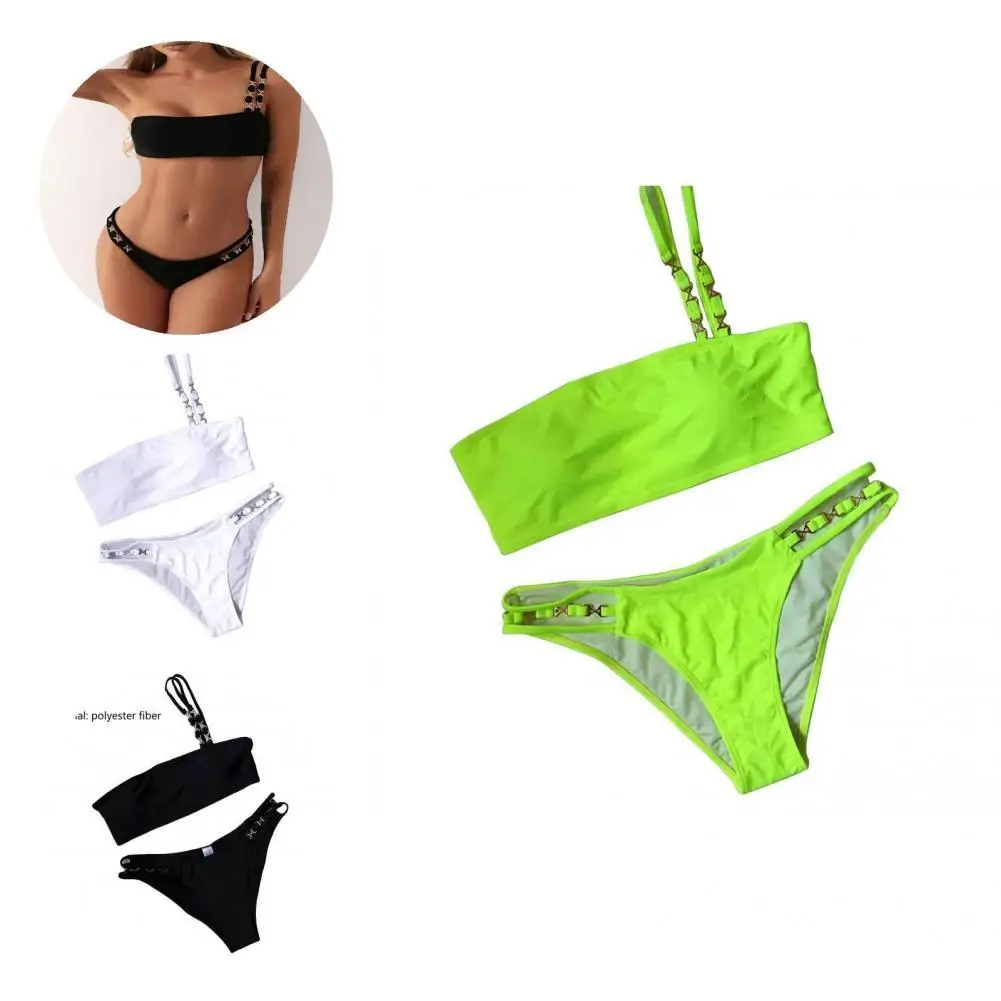 

Two-piece 2 Pcs/Set Great Strap Summer Bikini Set Low Waist Bikini Set Slim Fit for Holiday