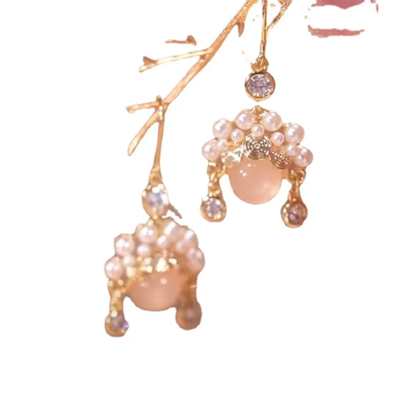 

Douyin With The Same National Style Opera Pearl Retro Temperament High-end 925 Silver Needle Earrings