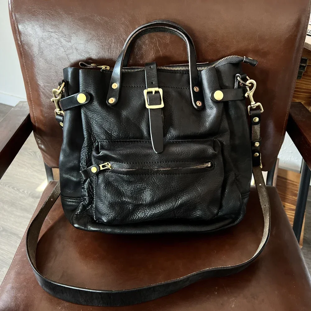 Тупая бритва американская ретро-сумка с растительным танин из воловьей кожи