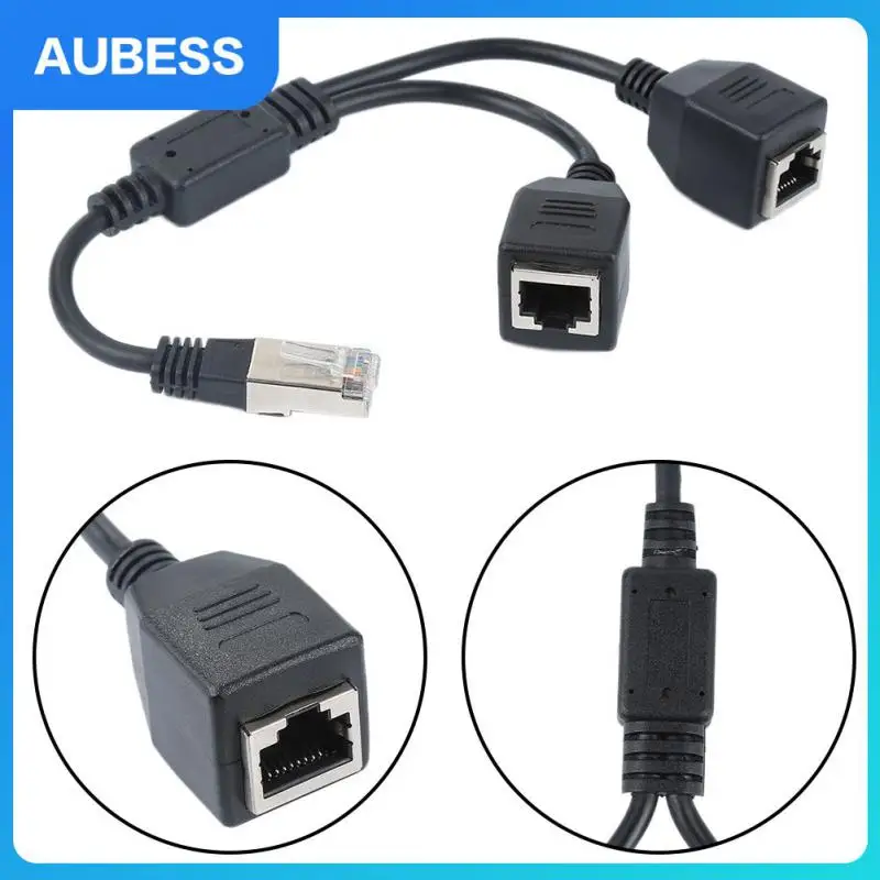 

Удлинительный кабель-переходник со штыревыми соединителями RJ45 и гнездовыми разъемами 1to2, сетевой кабель с разветвителем