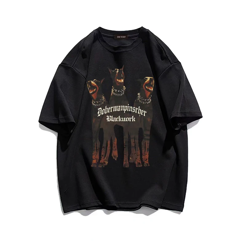 Мужская Футболка С Графическим Рисунком Doberman Pinscher Хлопковый Теннисный Топ