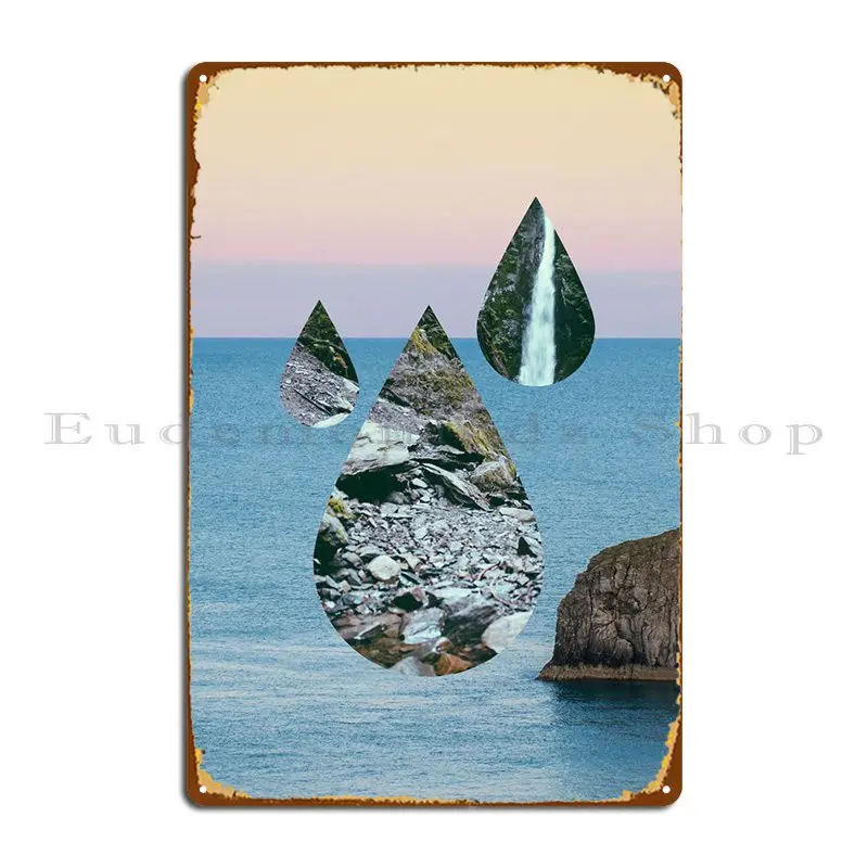 

Металлический плакат с изображением капель, картина для кинотеатра