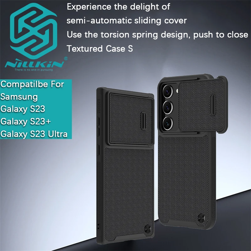 Nillkin для Samsung Galaxy S23 Ultra/S23 +/S23 Plus текстурированный S чехол с раздвижной крышкой