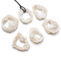 natural stone agate crystal cluster slice irregular pendant necklace for jewelry makingdiy necklace accessories charm gift party