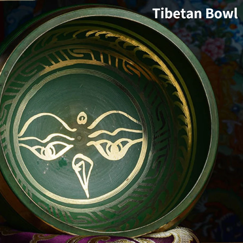 Enlarge Buddha Chakra Singing Bowl Set Stick Medical Coloring Ritual Bowl Halloween Meditation Sound Healing Tazones Musical Instruments