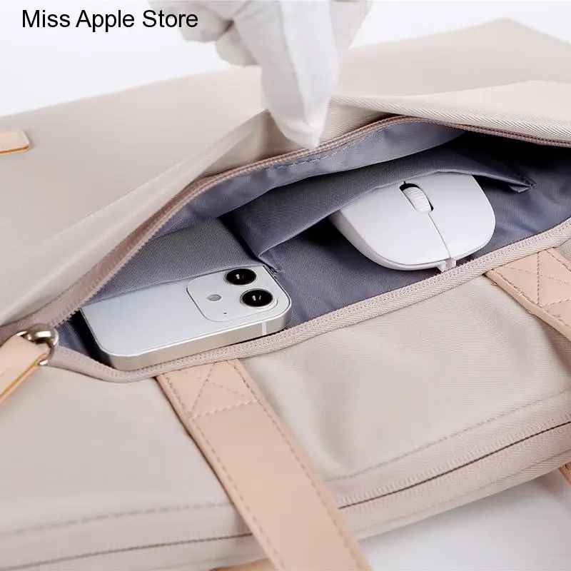 Large Capacity Computer Bag Female  Fashion Air Bag Hand Bag 14''15.6''One Shoulder Portable Notebook Shockproof