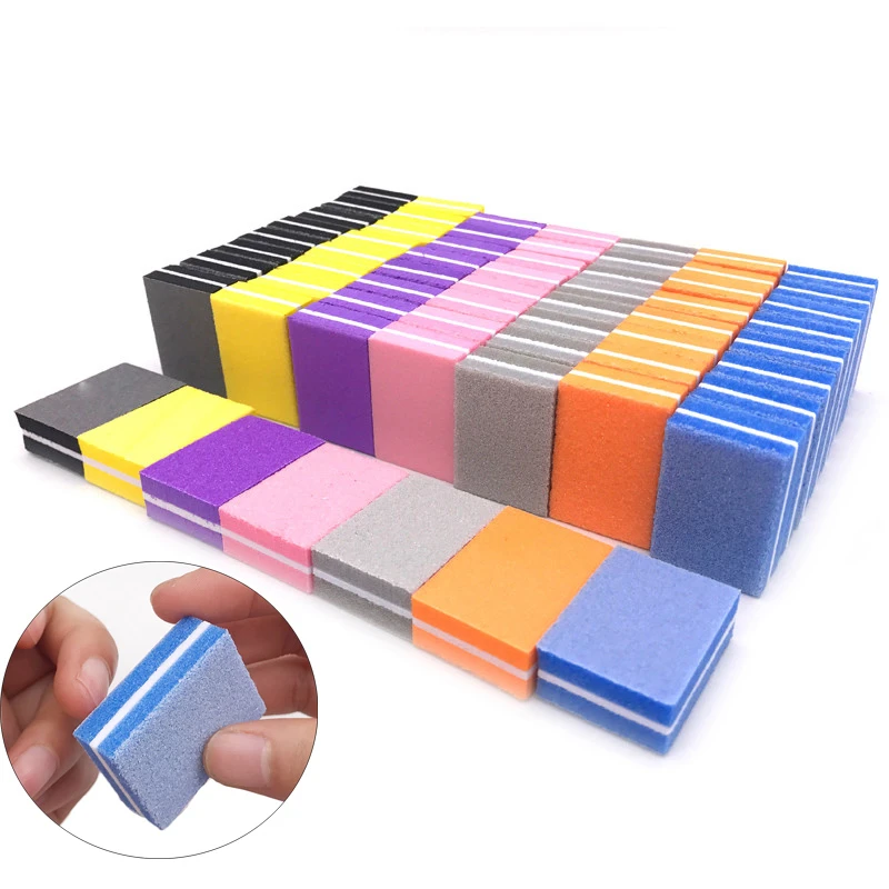 

Двусторонняя квадратная мини-губка для ногтей, 50 шт., высокоэластичная Губка для полировки тофу, разноцветная губка, пилка для ногтей, инстр...