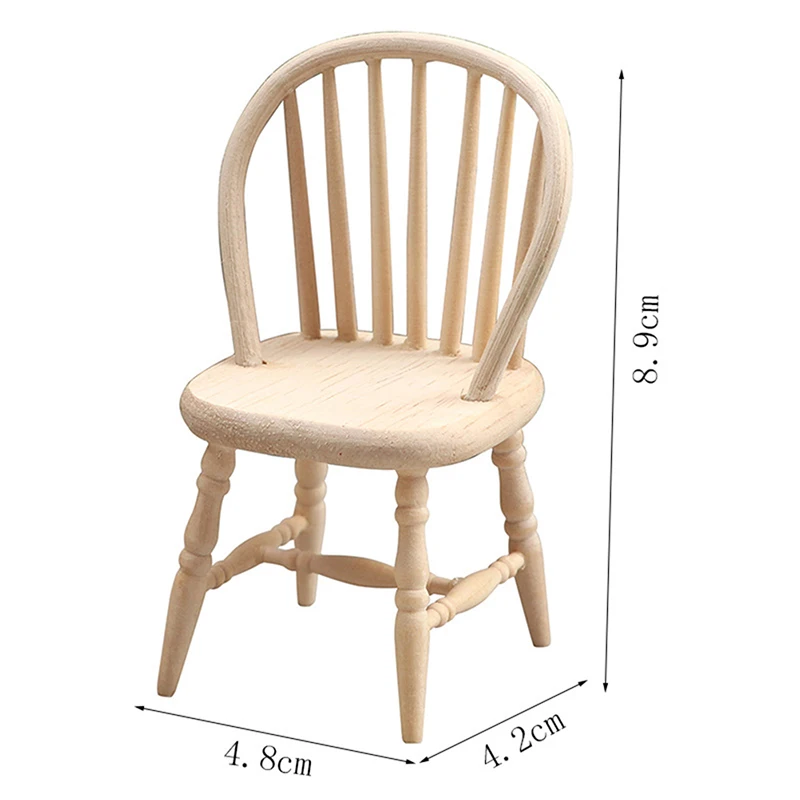 

Dollhouse Furniture Miniature Chair Model Kitchen Chair Restaurant Chair Kids Pretend Play Toy Dollhouse Home Decor