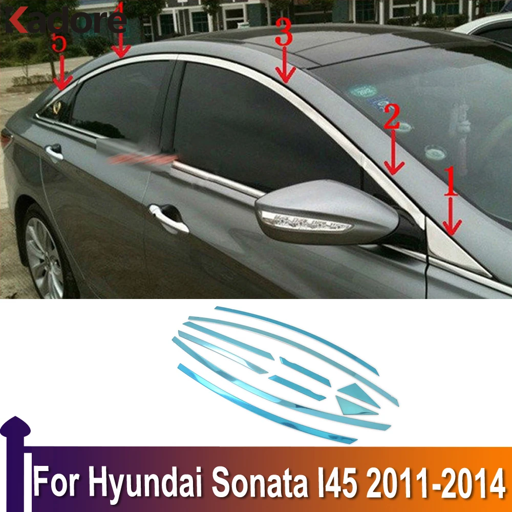 

For Hyundai Sonata I45 2011 2012 2013 2014 Stainless Steel Window Molding Sill Lines External Window Frame Trims Accessories