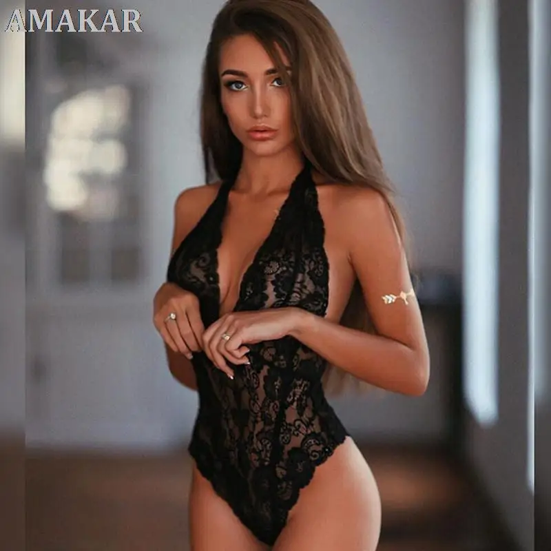 

See Through Sexy Bodysuit Erotic Lace Teddy Lingere Flirting Sensual Woman Underwear Hollow Costumes Babydoll Slutty Clothes