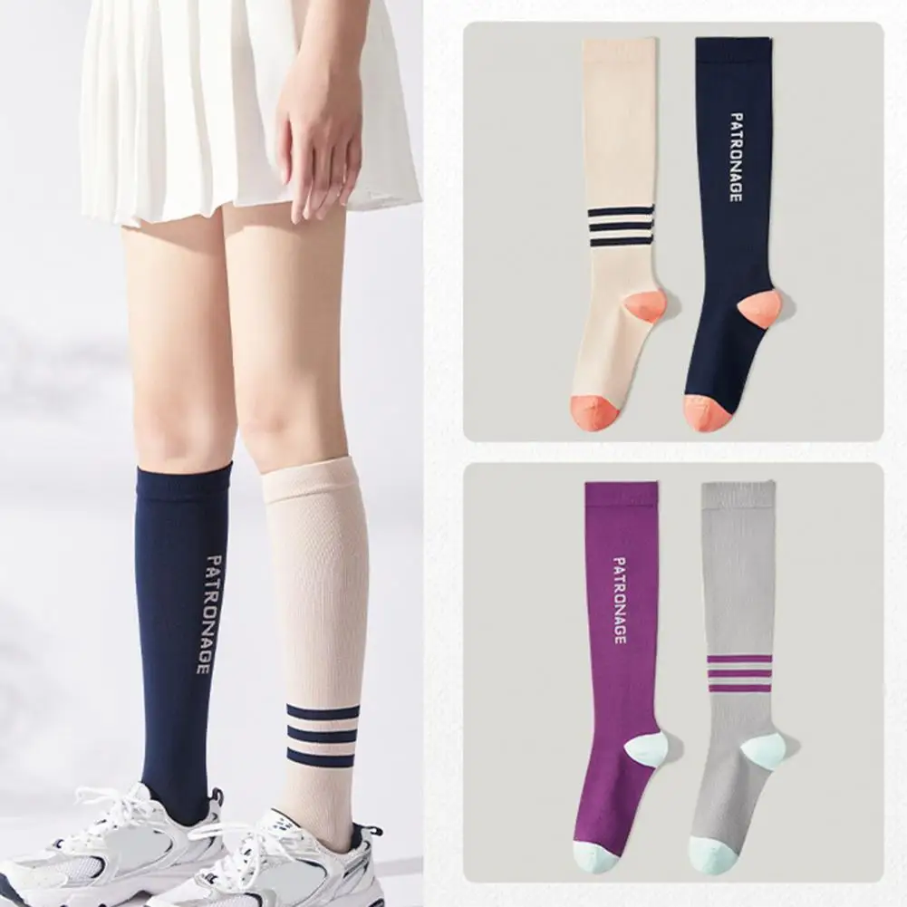 

Sports Socks High Elasticity Anti-pilling Adults Rope Skipping Compression Stockings Comfortable Long Socks for Yoga