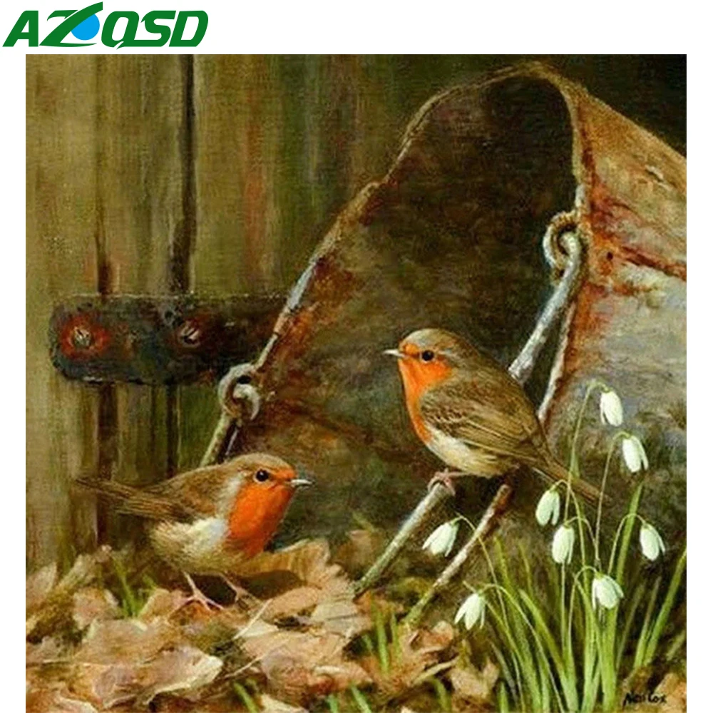 

AZQSD Алмазная картина Птица Животное Вышивка крестом мозаика ручная работа полный квадрат/круглая картина Стразы подарок
