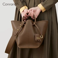 conraniphi luxury genuine leather bag basket handbag hand bag bucket bag handbags women bags designer