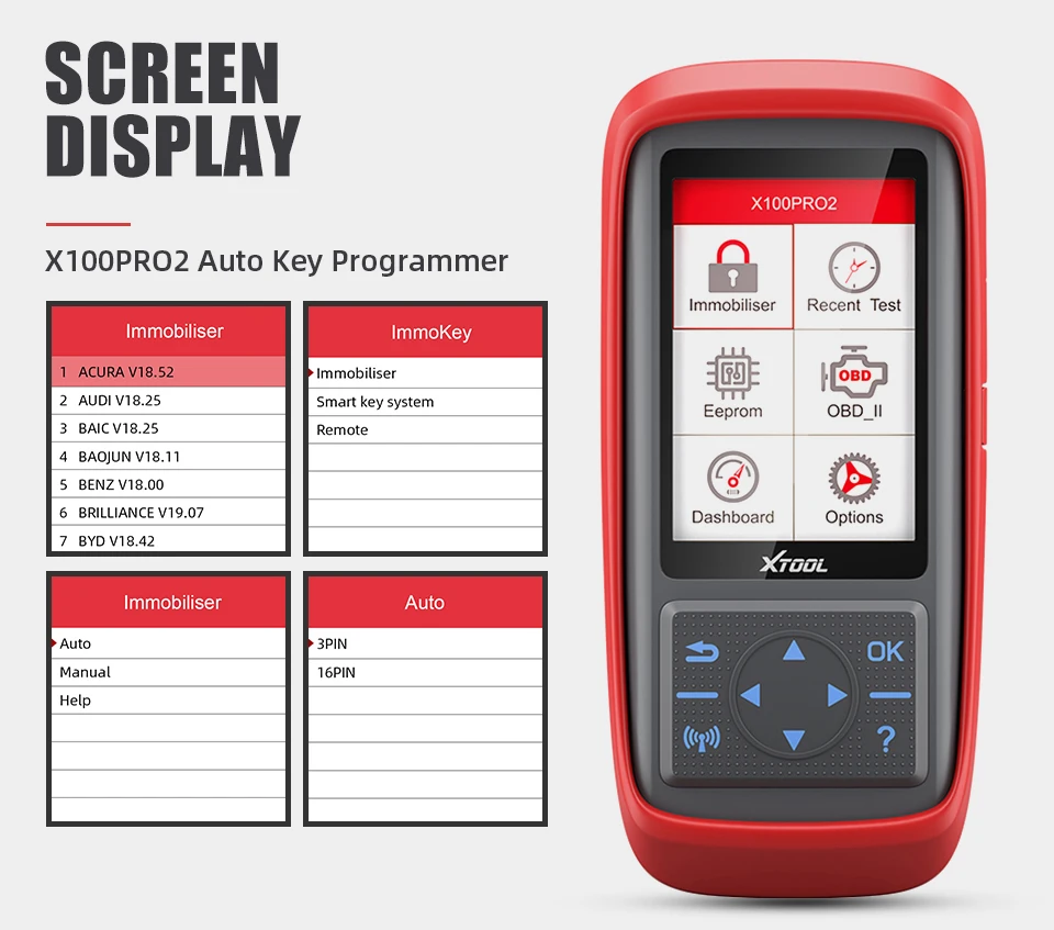 Xtool X100 Pro2 Автомобильное устройство для чтения кодов, сканер, программист ключей, ECU, исправление ошибок, диагностический инструмент