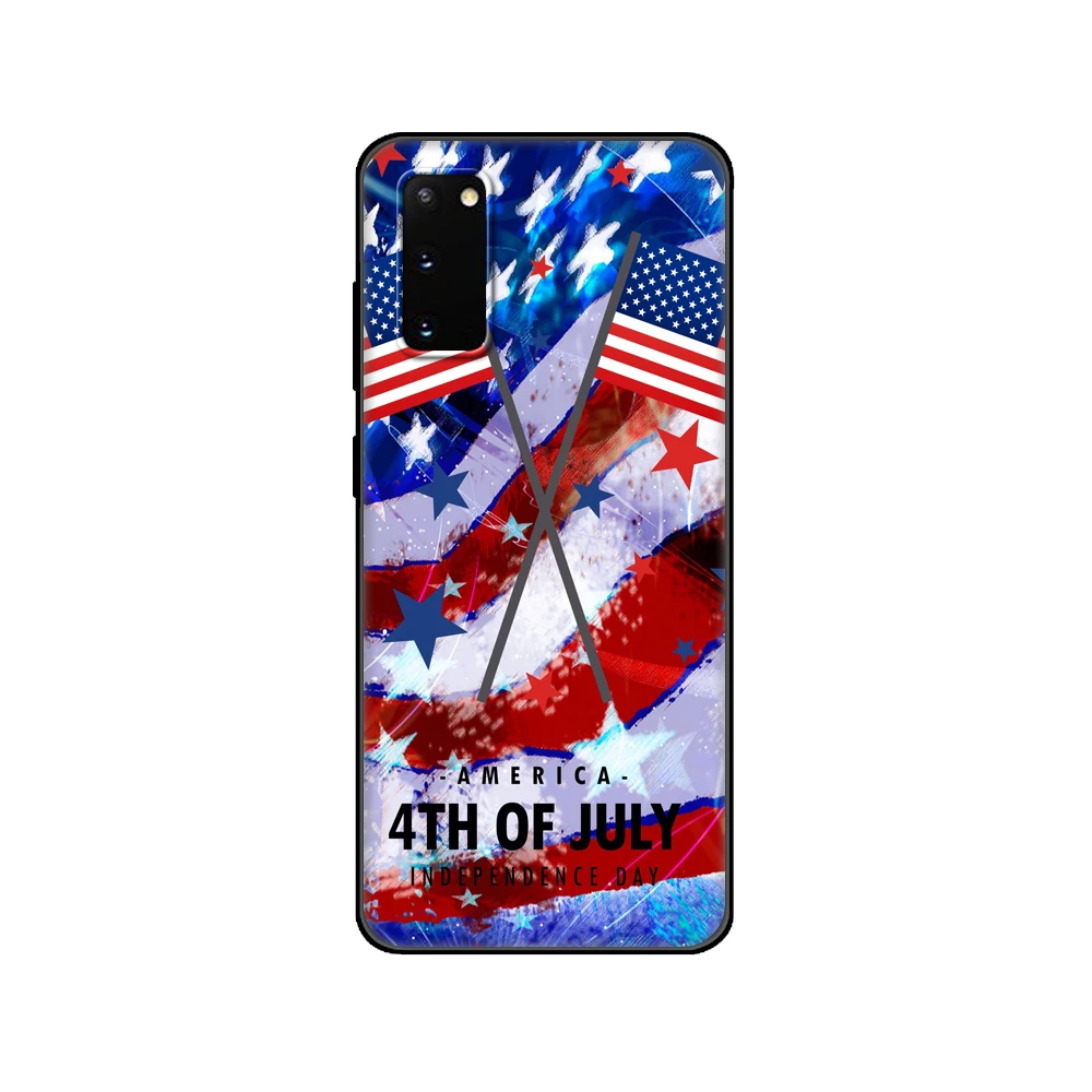 Черный чехол из ТПУ с американским флагом США для Samsung galaxy S22 S20 S21 FE PLUS ultra + S10 E lite