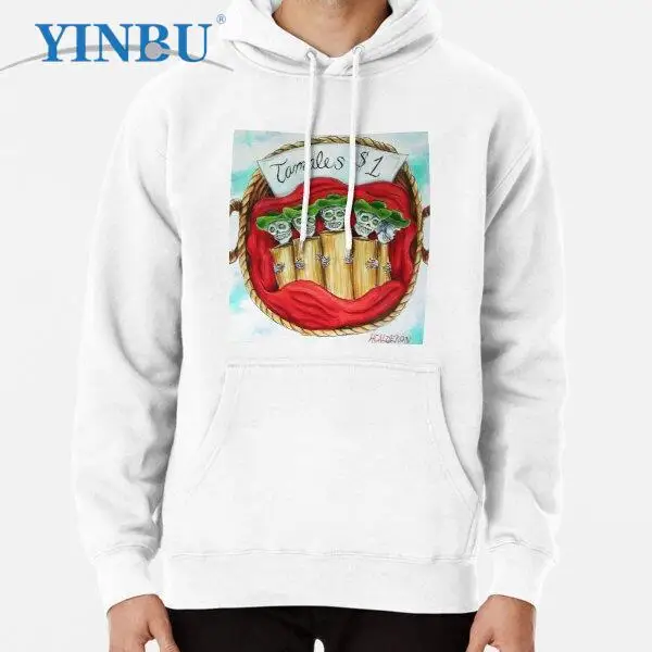 

Tamales 1, acrylic painting by artist Heather Calderon Pullover Hoodie new in Sweatshirts fashion Clothes