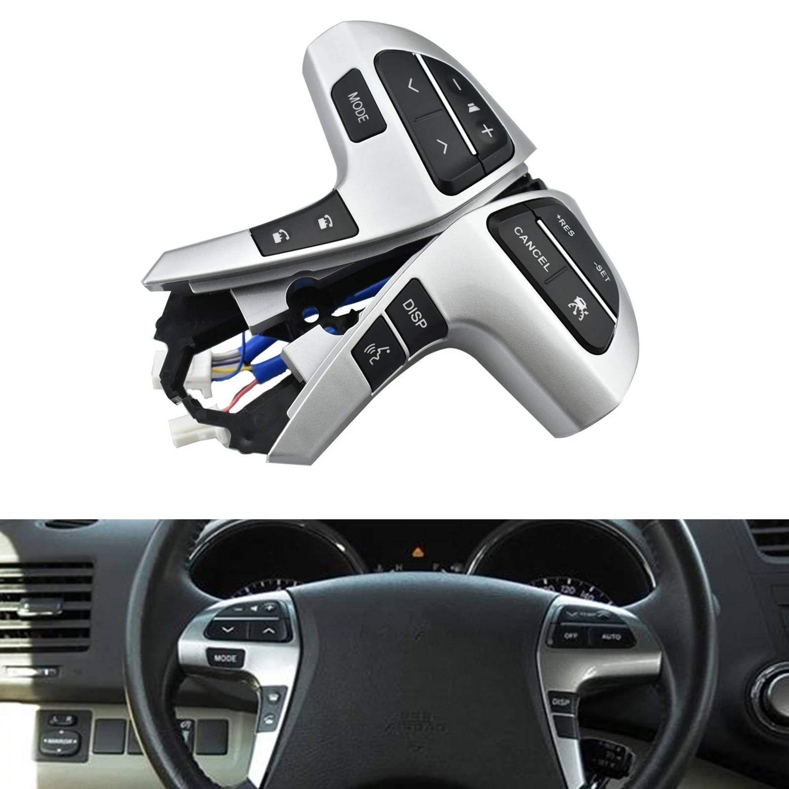 

For Toyota Highlander 84250-0E220 Car Gear Steering Wheel Audio Volume Switch Control Button Key Knob Kit