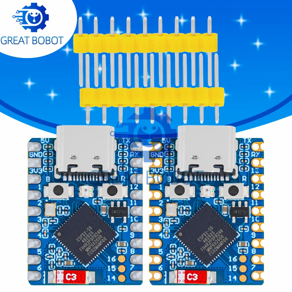Фото 1 ~ 4 шт. ESP32-S3-Zero Mini макетная плата WiFi Bluetooth сверхмалый размер ESP32 C3 S3 ESP 32 №1