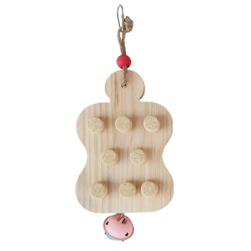 

Cockatoo Toys Parrots Wooden Board Cage Accessories Bird Chew Toys With Bell For Love Birds Parrots Cockatiels Parakeets Conures