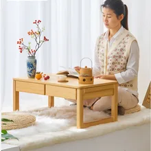 Japanese Tatami Coffee Table Bamboo Material Room Desks Double Drawing Design Sweet Table Thick And Stable Furniture Living Room