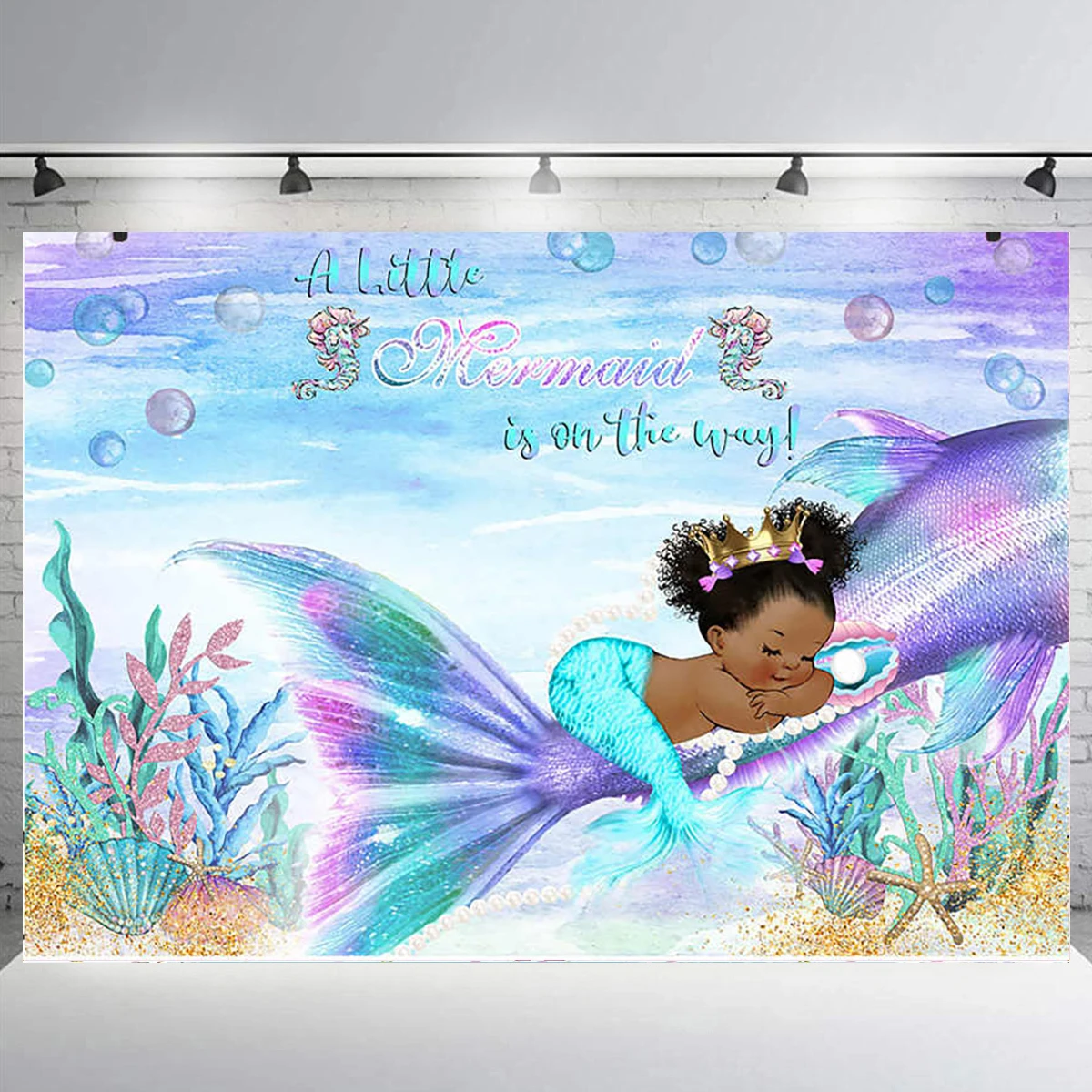 

Фон для фотосъемки с изображением русалки подводной принцессы фонарик хвост детский душ для девочек семейная фотосъемка для новорожденных