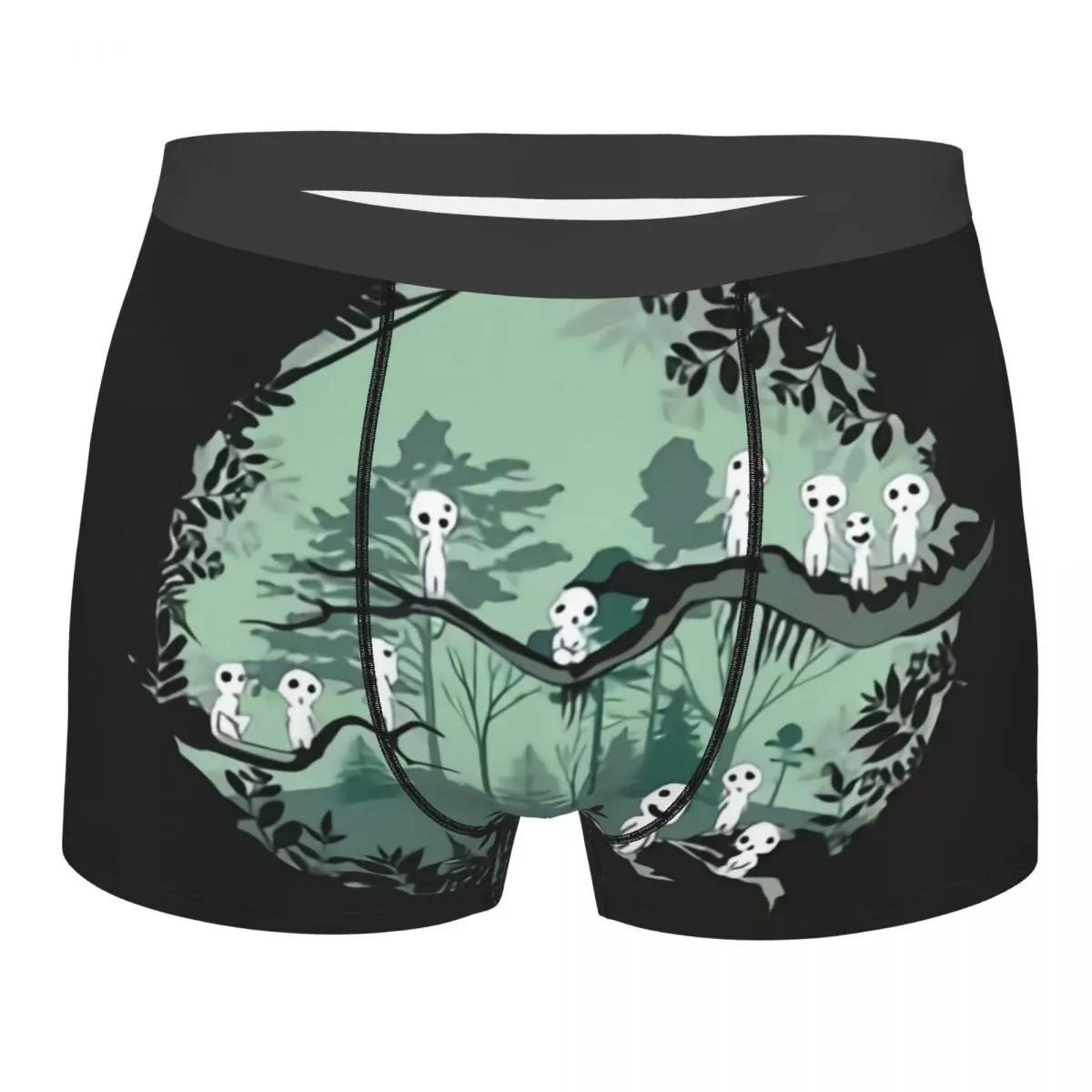 

Custom Princess Mononoke Hime Underwear Men Breathbale Adventure Manga Animation Kodama Boxer Briefs