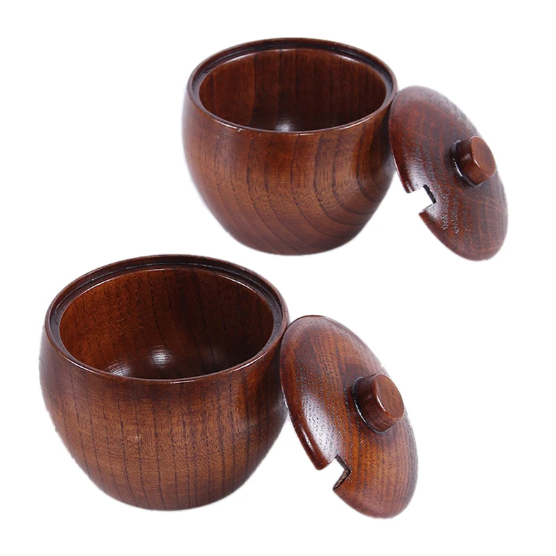 Акция! Твердая древесина специи искусственная соль в японском стиле с крышкой