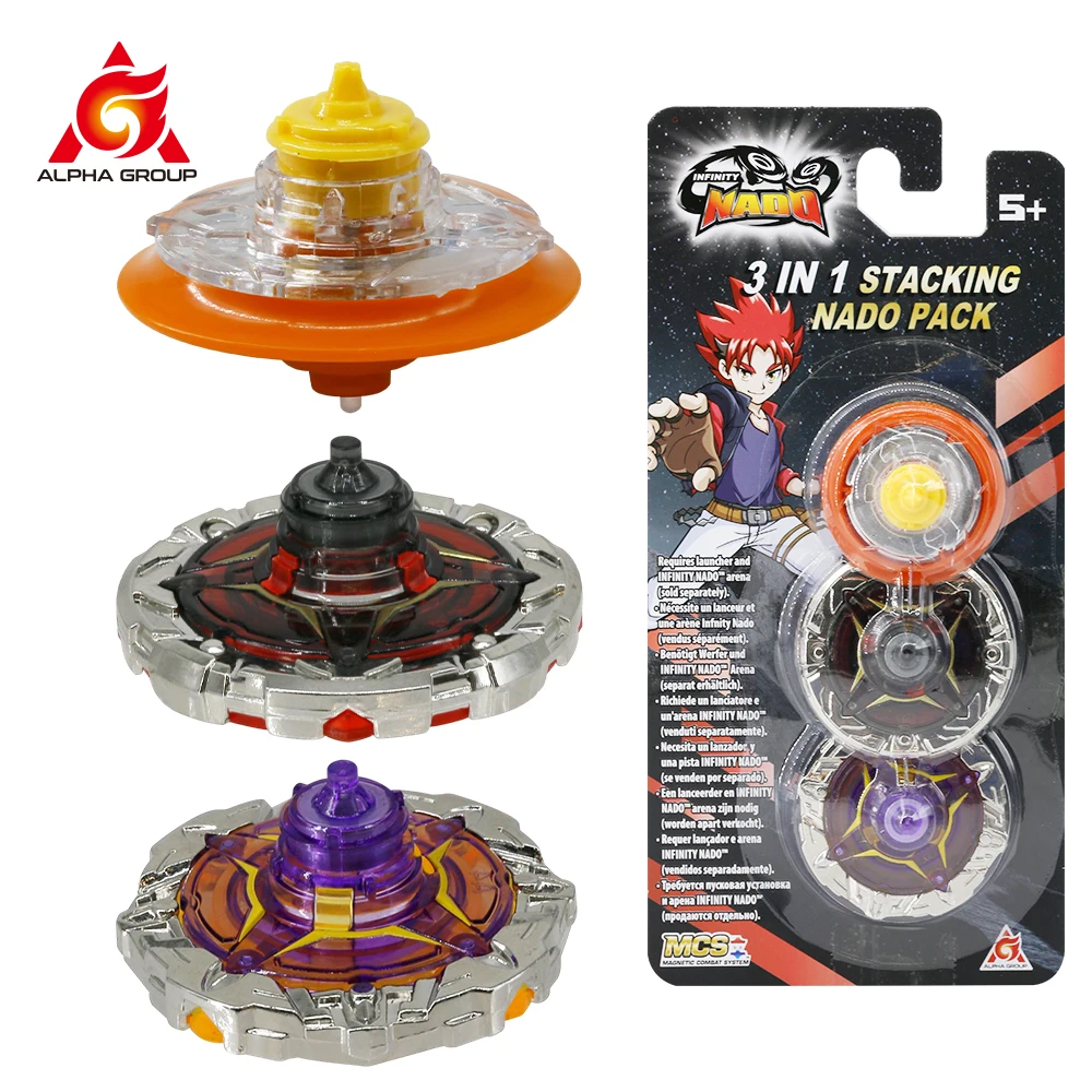 

Infinity Nado 5 3-in-1 Stacking Nado Pack Fiery Dragon toupie Gyroscope Spinning Tops БейБлэйд Anime Kids Toys Birthday Gift