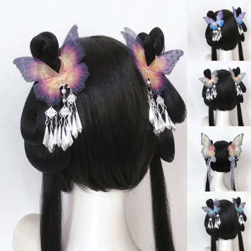 

Крупные заколки для волос принцессы с серебряными кисточками, шиньон Hanbiuk, крепкая фиксация, Прямая поставка